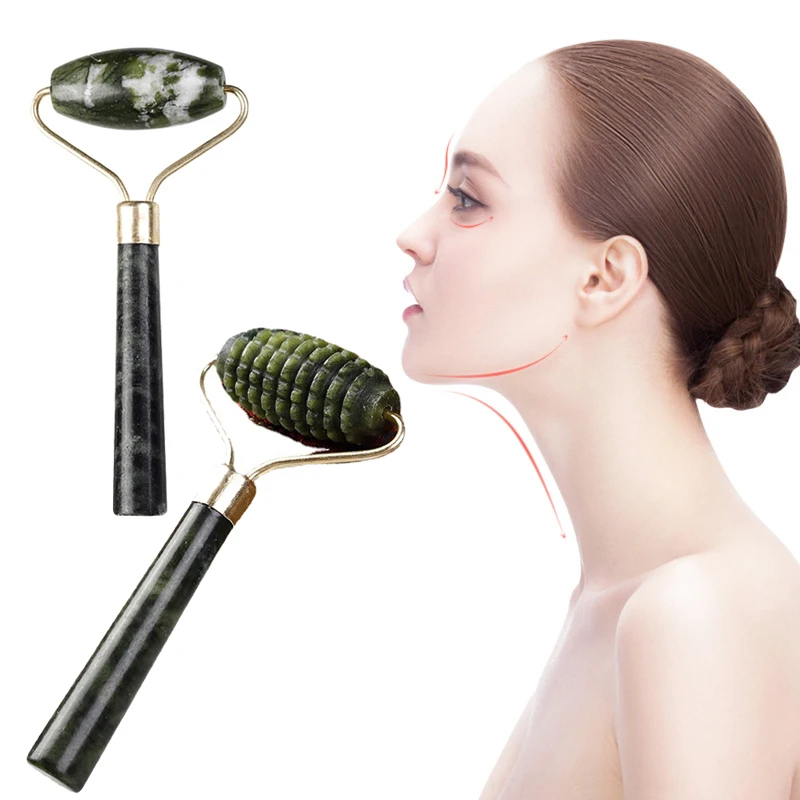 

Natural Face Jade Roller Massager Gua Sha Scraper Set Facial Skin Care tool Guasha Stone Massage For Face Neck Skin Wrinkle