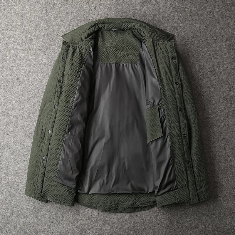 2024 новый стиль зимняя куртка из 90% белого утиного пуха мужские модные утепленные