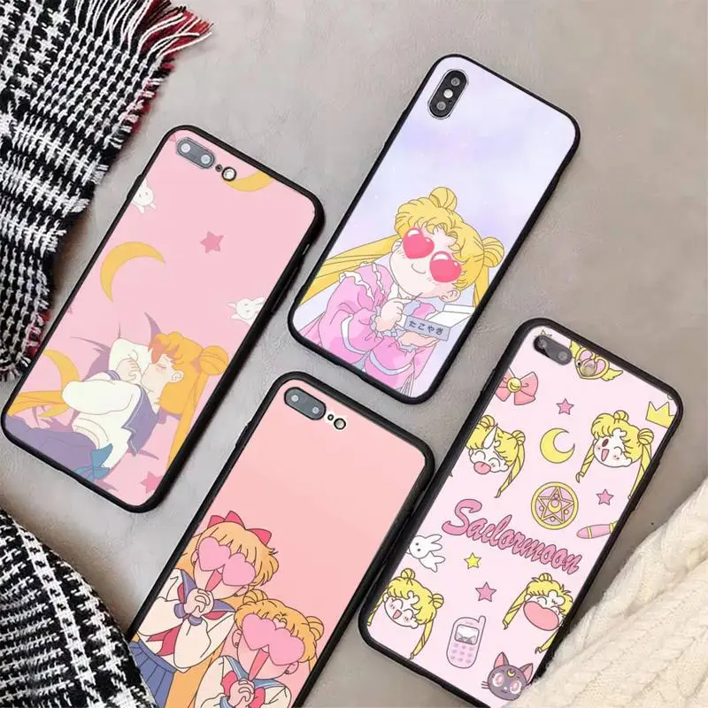 

Cute Cartoons Girls Cat Moon Phone Case For Huawei Mate 9 10 20 X 30 40 Lite Pro Cover Fundas Coque