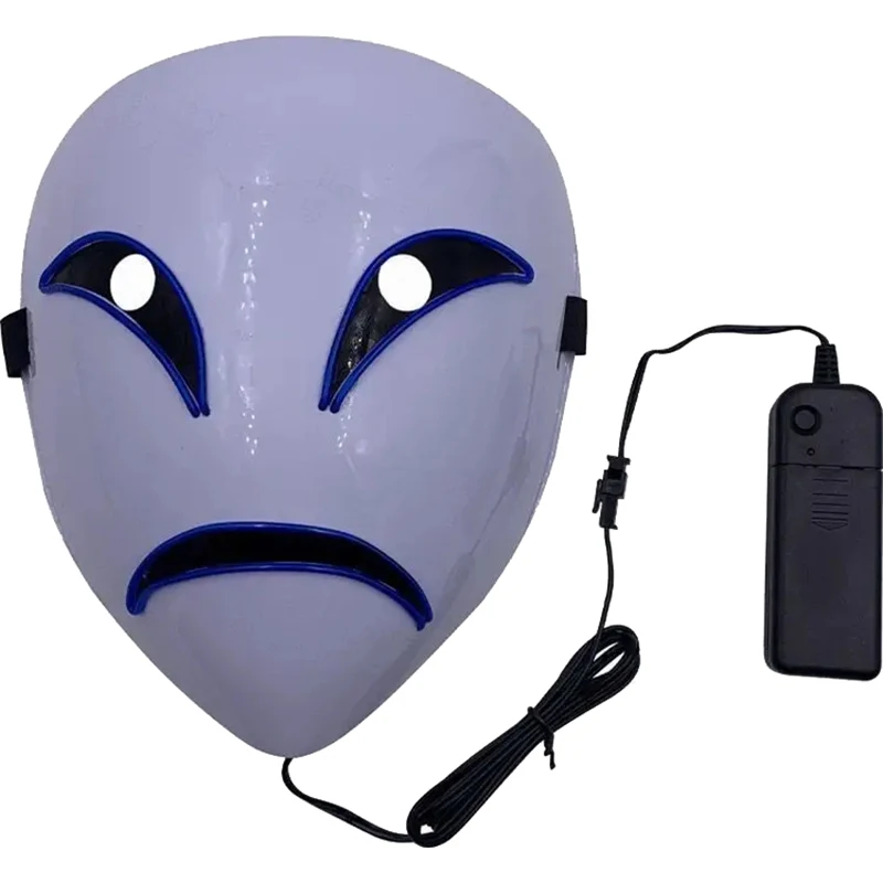 Nowa kreatywna maska LED Halloween Clown Glow Mask Biały Zielony Niebieski Czerwony Płaczący Uśmiech Klauna