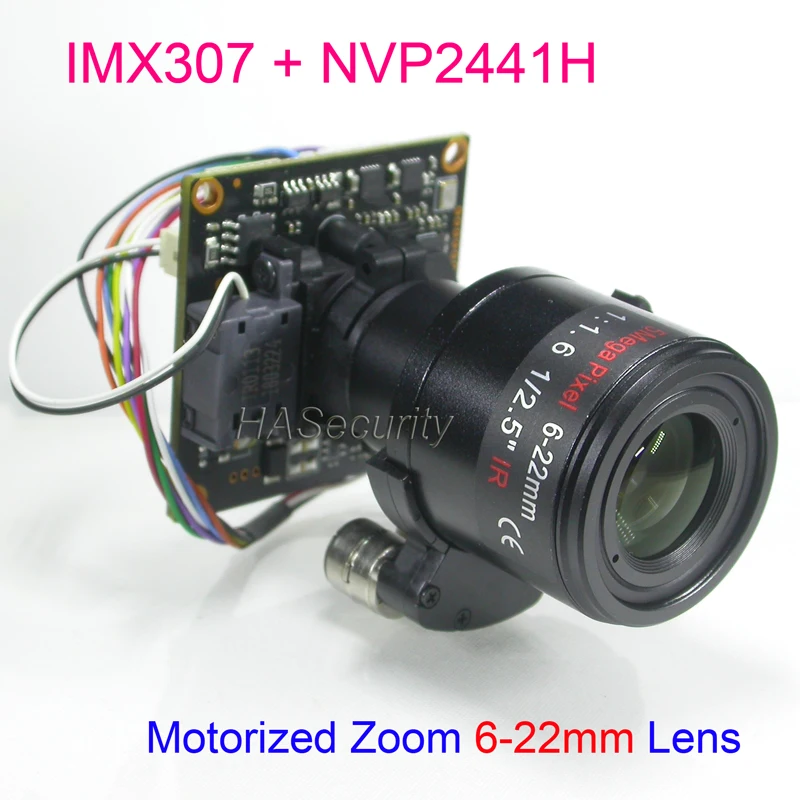AHD-H 1080P Моторизованный зум 6-22 мм объектив 1/2.8" STARVIS IMX307 CMOS + модуль CCTV-камеры на плате NVP2441 PCB + кабель OSD.
