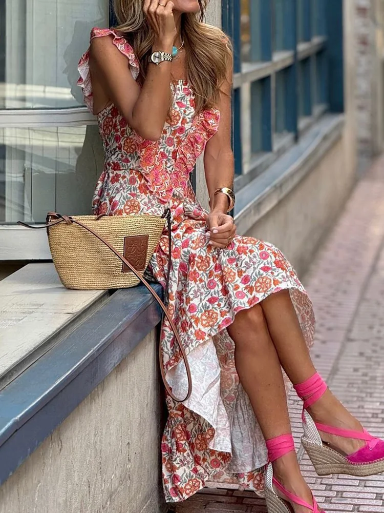 Милое простое праздничное платье с квадратным вырезом женское летнее лоскутное