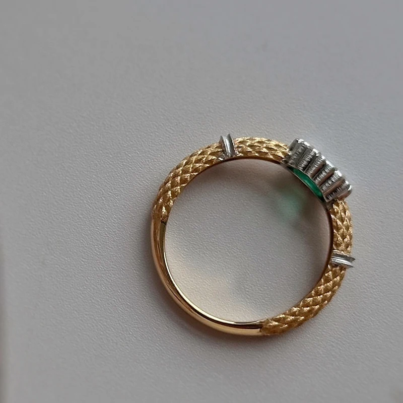 Кольца Aazuo Ins из настоящего твердого желтого золота 18 карат с настоящими