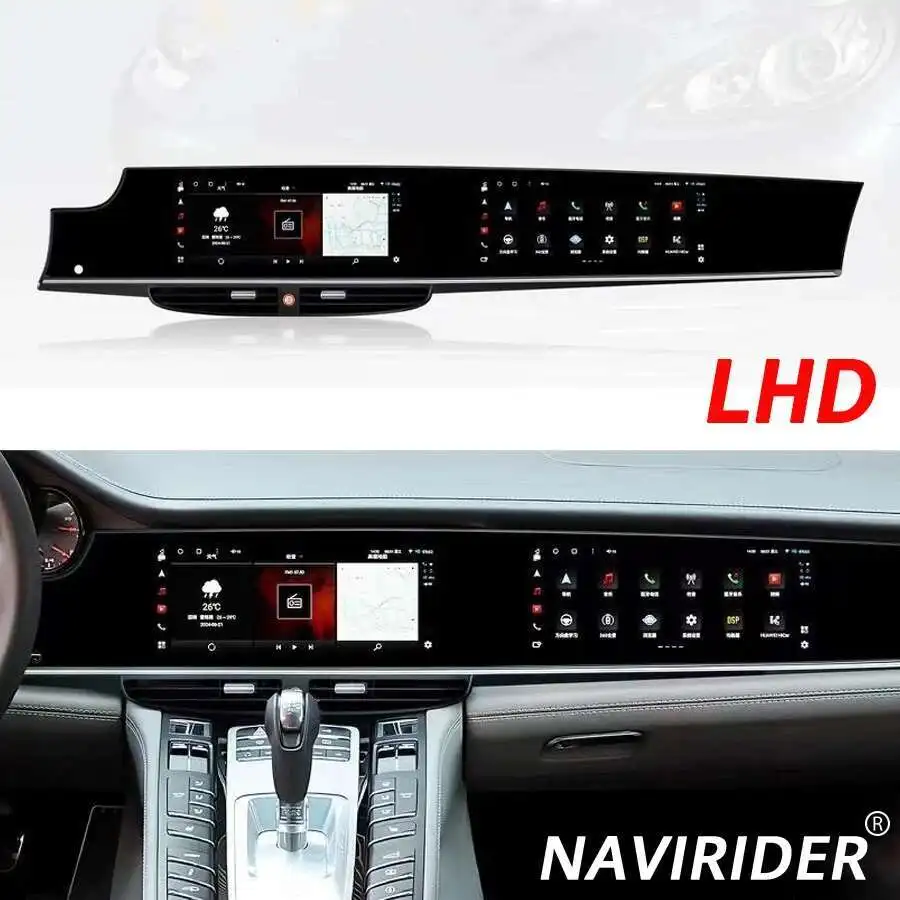 

Для Porsche Panamera 970 2010-2016 RHD LHD двойной экран Carplay 12,3 дюйма + 10,9 дюйма обновленный интерактивный мультимедийный плеер на базе Android