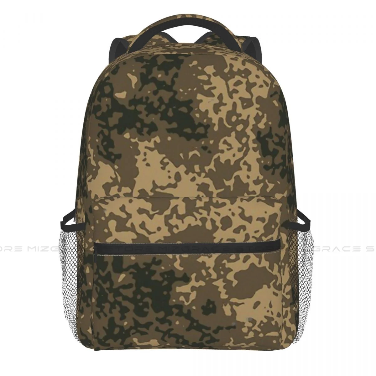 Back To School Military Camouflage Effect Digital Patterns Green Beige Black Backpack School Travel Soft Rucksack Laptop Bag