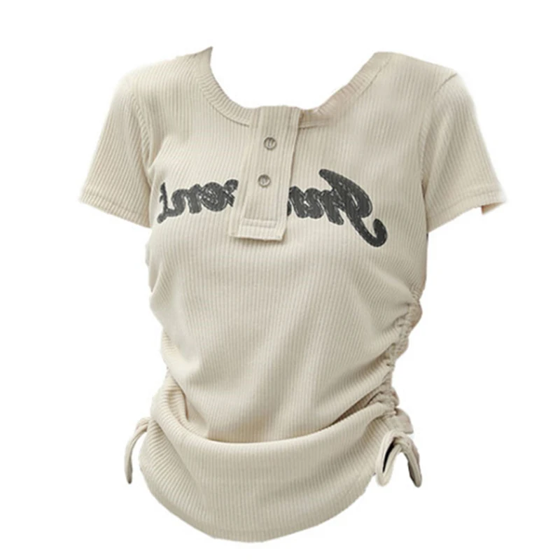 

Футболка женская эластичная с длинным рукавом, круглым вырезом и принтом