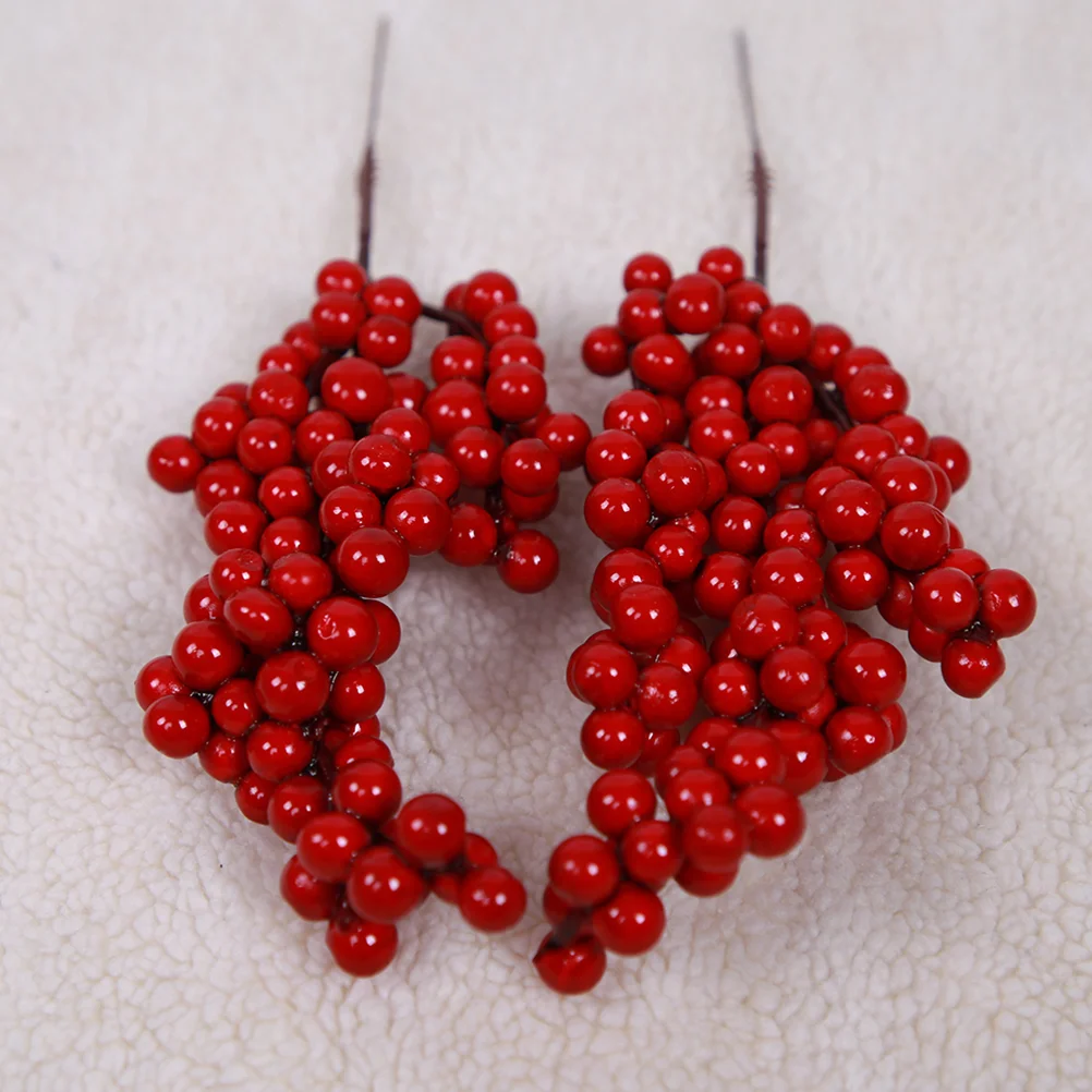

3pcs Christmas Flower Floral Picks Red Berry Picks Christmas Flower Artificial Berry Branches
