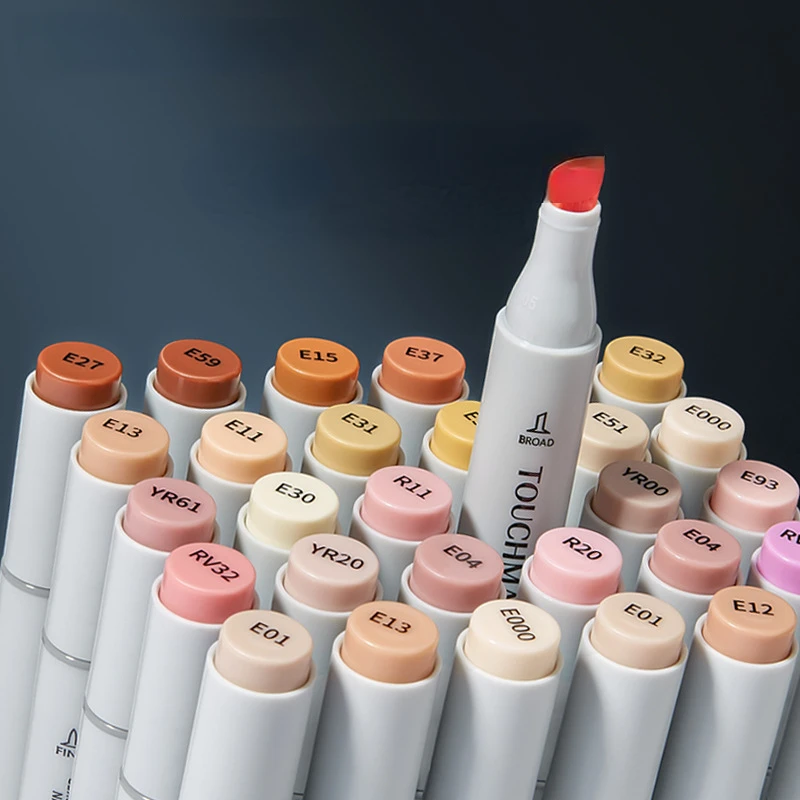 

6/12/24 Color Skin Color Marker Pen Set Painting Double Head Student Design Skin Color Series Hard Head