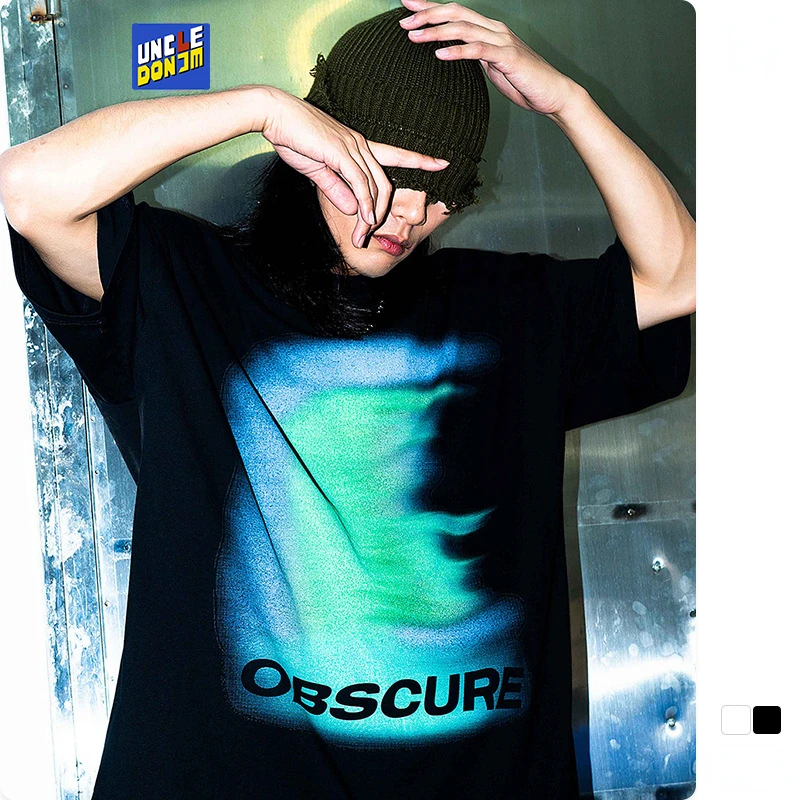 

UncleDonJM Phantom Wings Digital Printing Short Sleeve Small Neckline T-shirt Graphic T Shirts Harajuku Oversized T Shirt