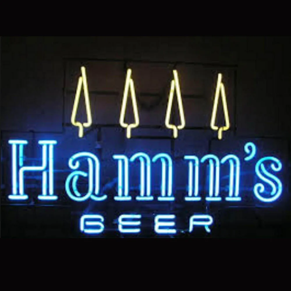 

Handmade Hamm Beer Neon Bar Sign Light Custom Real Glass Tube Store Party Advertise Room Decor Display Neon Lamp On Wall 17"X14"