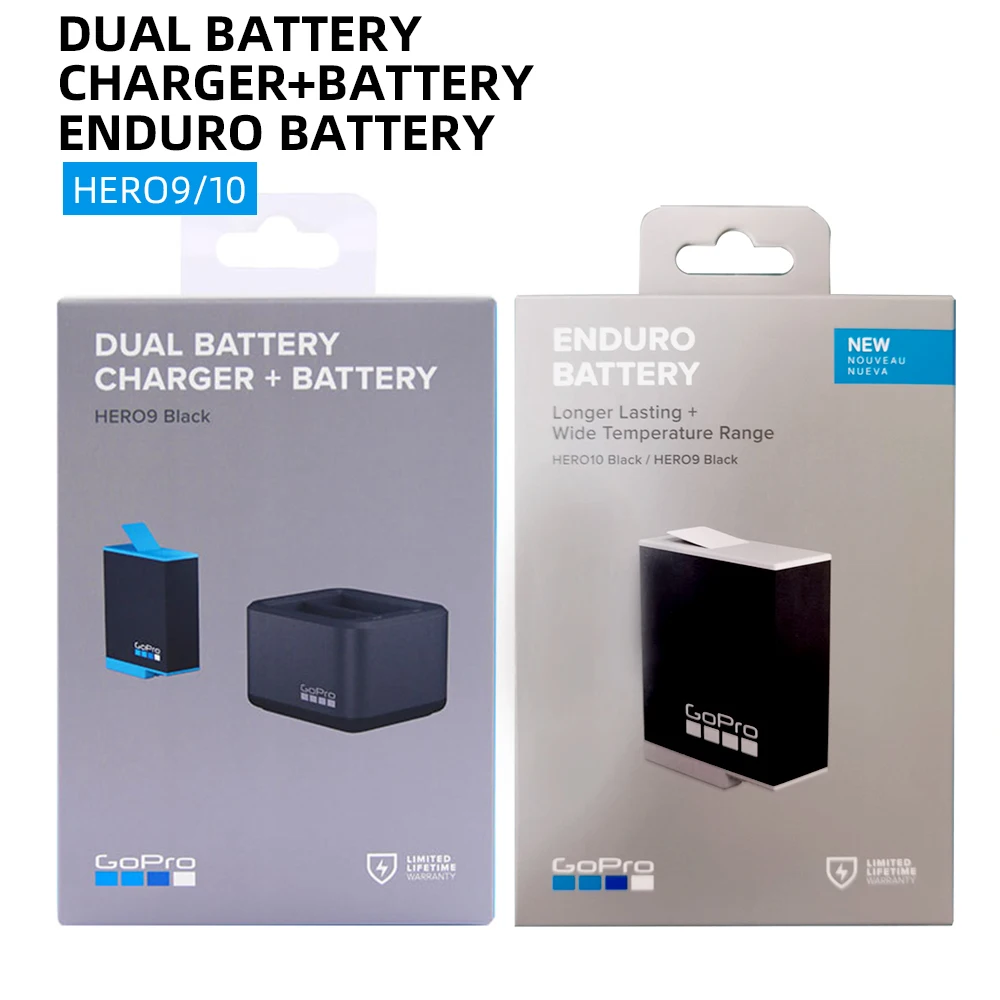 ★GoPro HERO10 / HERO9 Black Enduro Battery & Dual Charger + запасная батарея для HERO 10/9 Official Go Pro Accessory -