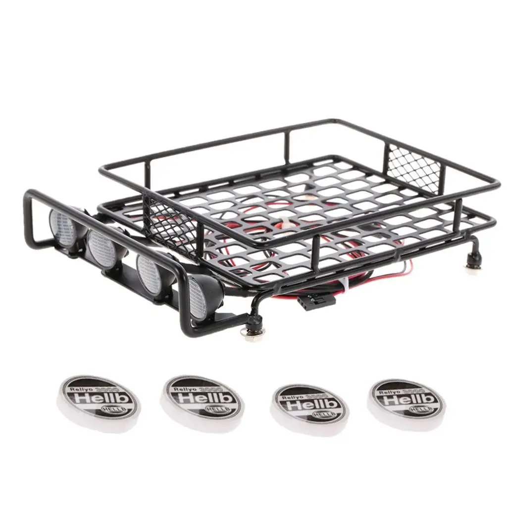 

170*110*40mm Alloy Roof Rack W/ Round LED Light Bar (4 LEDs) 0