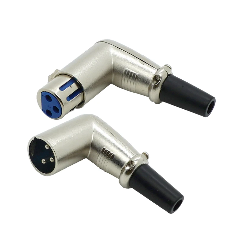 

XLR 3-Pin Male Plug Connector Mic Microphone Cable Right Angle 90 Degree Adapter