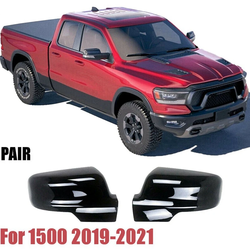 

1Pair Car Rearview Mirror Cover Trim 6RP44KARAA 6RP45KARAA For Dodge Ram 1500 DT PXJ 2019-2022 Side Wing Mirror Caps