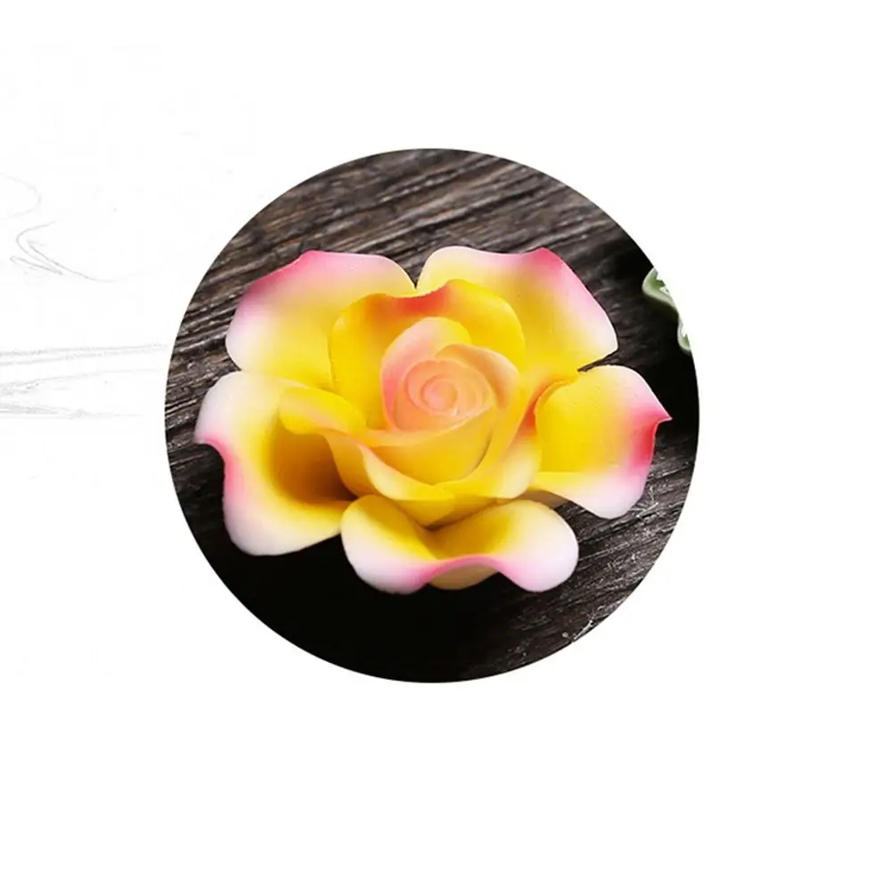 Ручная работа керамическая подставка для благовоний Цветочная статуя