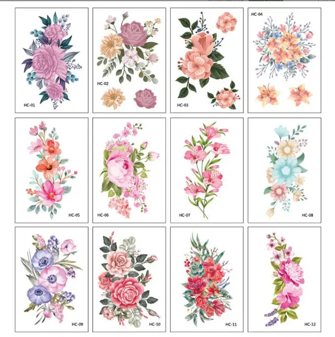 Переводные Цветочные татуировки на лицо наклейка с листьями цветами для детей