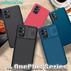 Чехол OnePlus 10 9RT 9R 9 Pro, чехол One Plus Nord 2, блестящий чехол Nillkin слайд-камера, Защитный матовый чехол из текстурированного волокна, чехол из ТПУ
