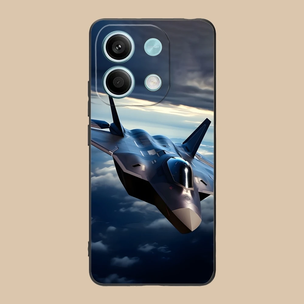 Чехол для мобильного телефона AirForce Plane Xiaomi Redmi 14 13 13C 12 12C 10 10C A1 A2 A3 Plus 5G черный