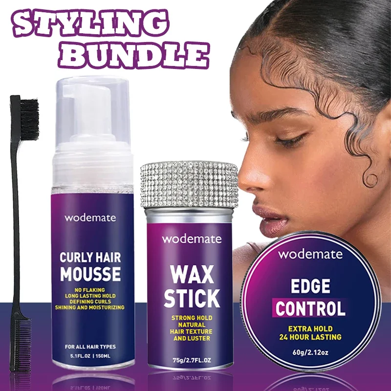 

Wax Stick For Wigs Non-greasy Hair Styling Wax For Tame Flyaway+Edge Control No Flakes Hair Finishing Gel+Curly Hair Mousse