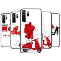valentines day couple black soft cover the pooh for huawei nova 8 7 6 se 5t 7i 5i 5z 5 4 4e 3 3i 3e 2i pro phone case cases