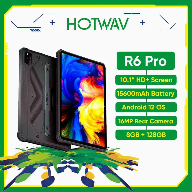 

HOTWAV R6 Pro Tablet Pad Helio P60 Octa core 8GB 128GB 15600mAh 10.1'' HD+ Display 16MP Camera 20W Fast Charging Android 12