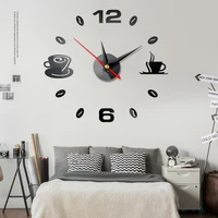 2021 3d wall clock mirror wall stickers coffee show living room quartz clock diy home decoration clocks sticker reloj de pared
