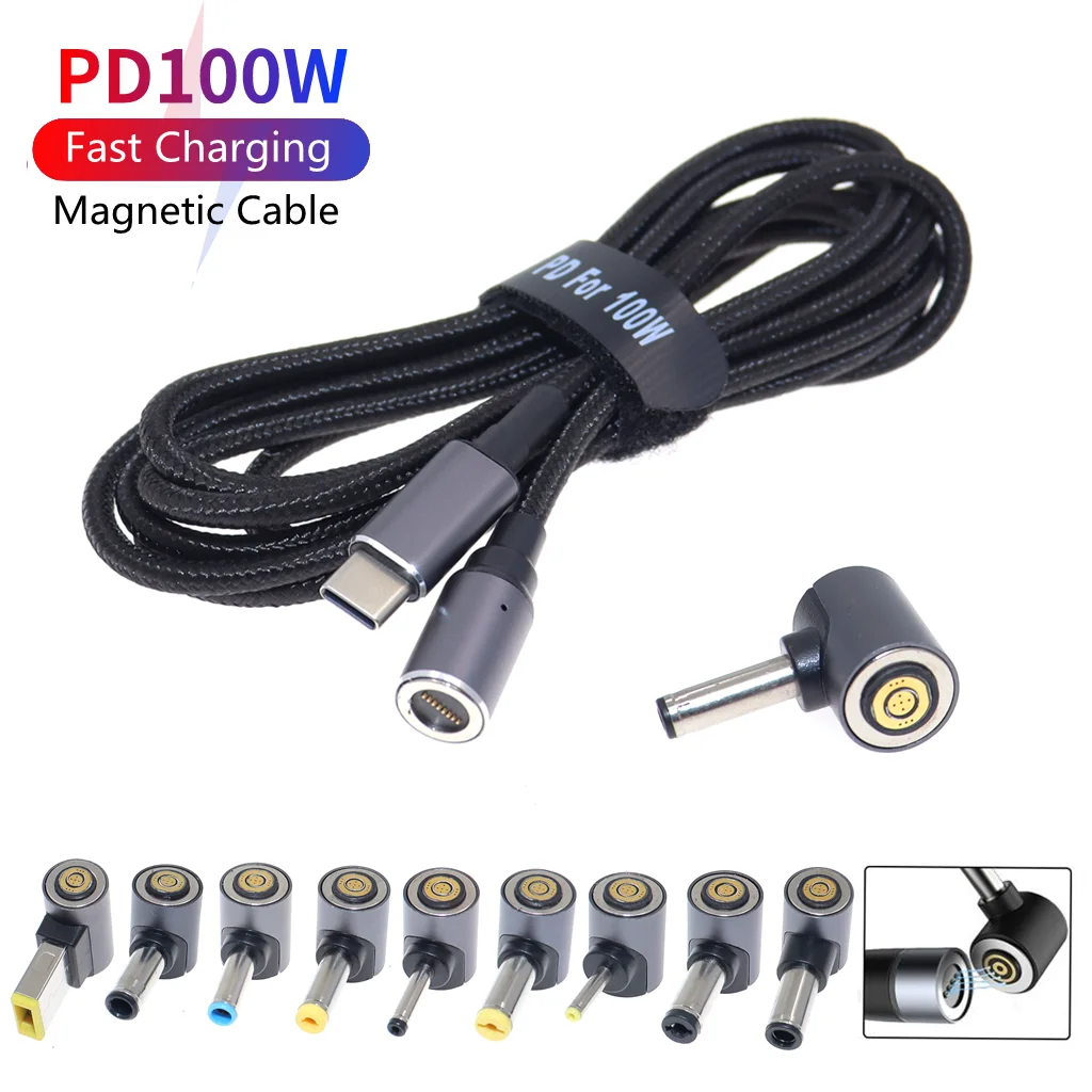 Магнитный кабель USB Type-C на постоянный ток 100 Вт питания для Lenovo ThinkPad ideapad ноутбуков