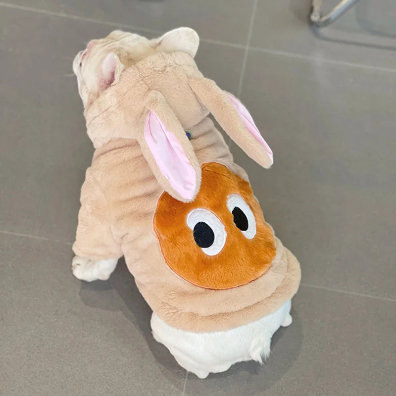 

Winter Dog Clothes Pet Cotton Jacket French Bulldog Puppy Coat Small Dogs Hooded Sweatshirt Thickened Plush Hibernation Sweater