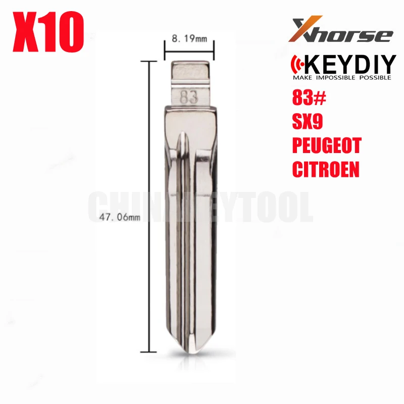

83# Metal Uncut Blank Flip Folding Remote Key Blade Replacement Car Blank SX9 Key Blade For Peugeot Citroen Key