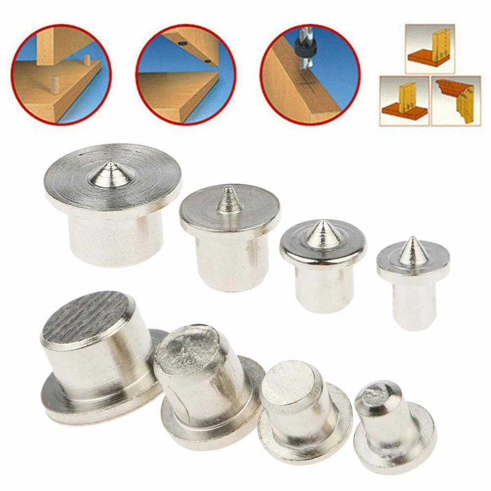 

8Pcs/set A3 Steel Dowel Centers Solid Dowel & Tenon Center Points Pin Wood 6mm/8mm/10mm/12mm Power Tools Parts