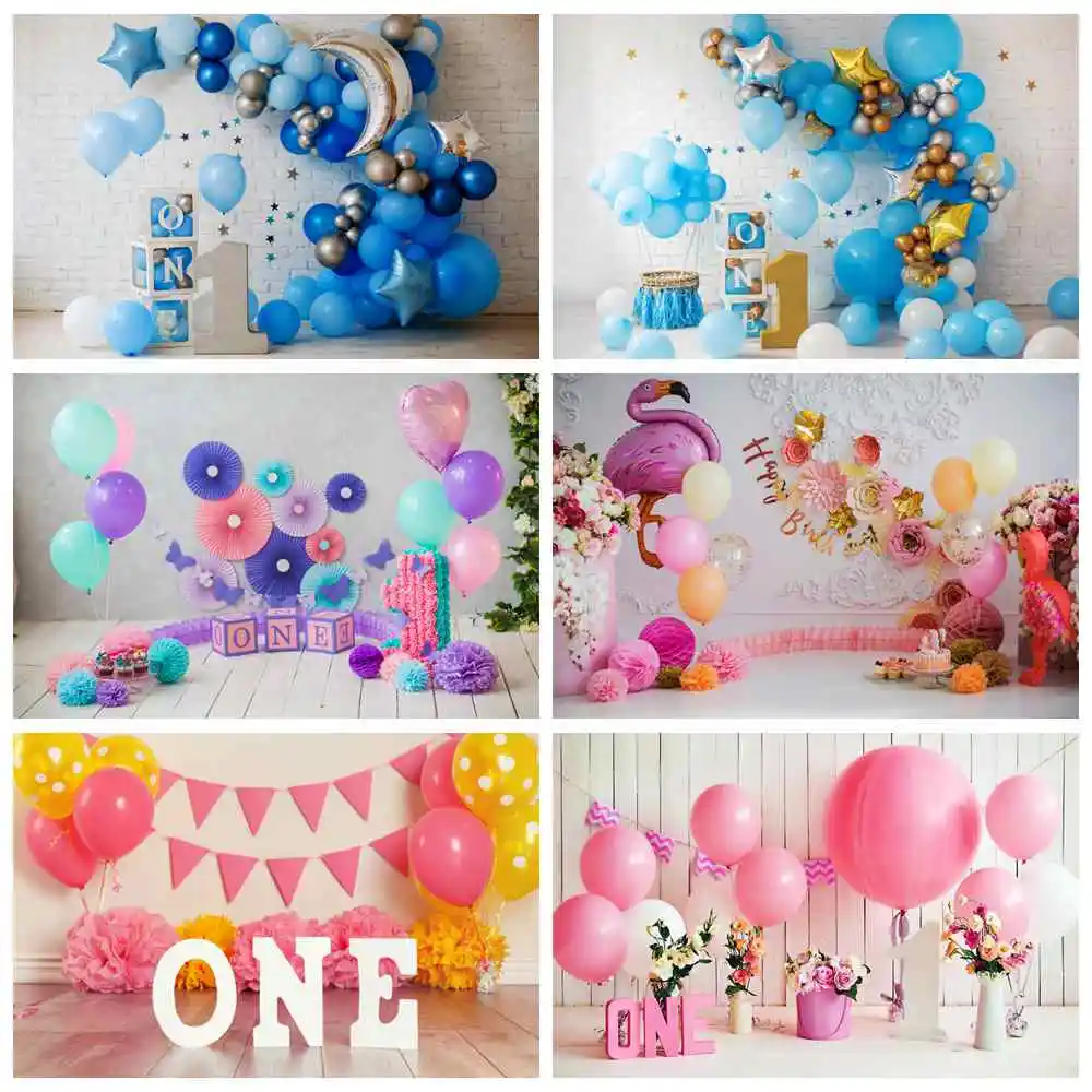 Baby Balloons Birthday Backdrops Photography Decoration Custom Newborn Home Party Studio Photocall Photo Booth Backgrounds Props