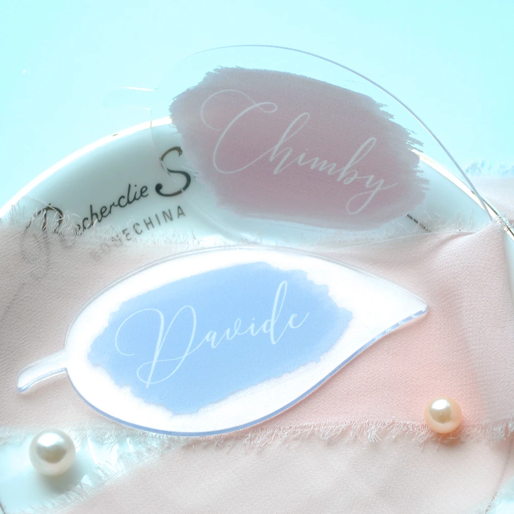 10pcs Party Custom Printed Acrylic Table Sign Seat Marker Wedding Card Mark Place