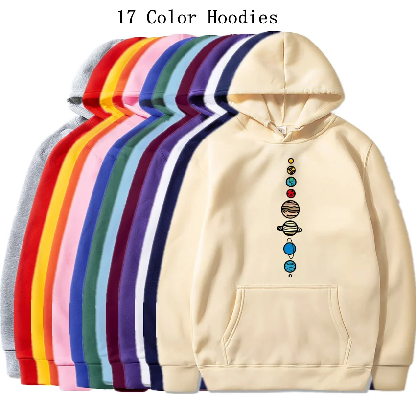

Nine Planets Universe Solar System Print Men Hoodie Loose Pocket Hoody Autumn Oversize Sweatshirt Fashion Casual Pullover Unisex