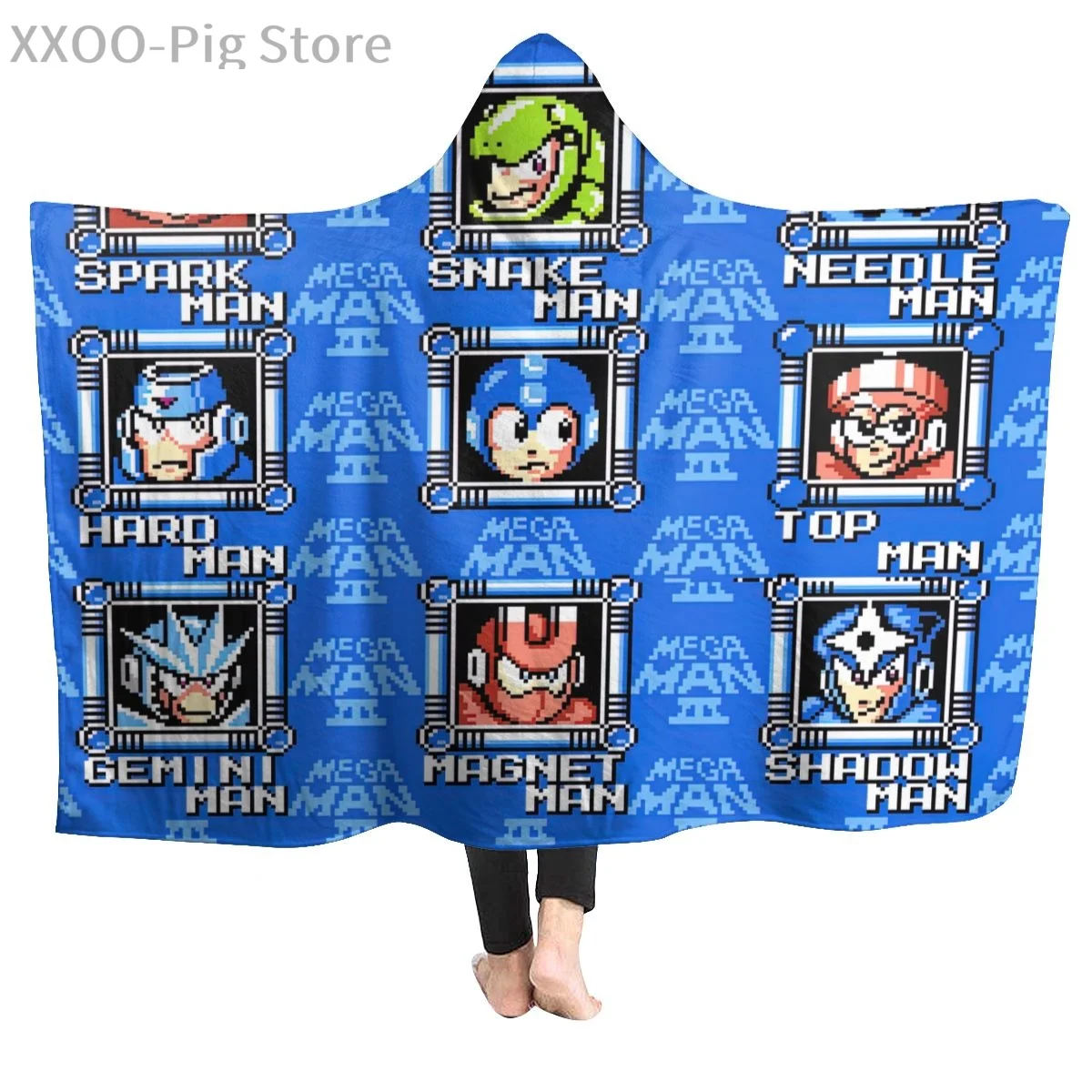 

Classic Megaman 3 Stage Select Selling Custom Print Flannel Soft Megaman 3 Rockman 3 Megaman Rockman Mega Manhooded blanket