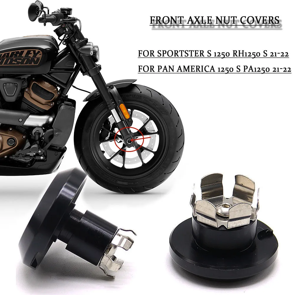 

Новинка 2022, черные крышки для передней оси гайки для Sportster S 1250 RH1250 S 2021 2022 PAN AMERICA 1250 S PA1250 2021 2022