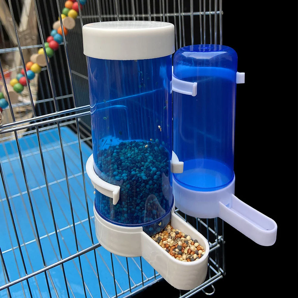 Blue Bird Feeder Bird Cage Parrot Feeding Tool Automatic Fee