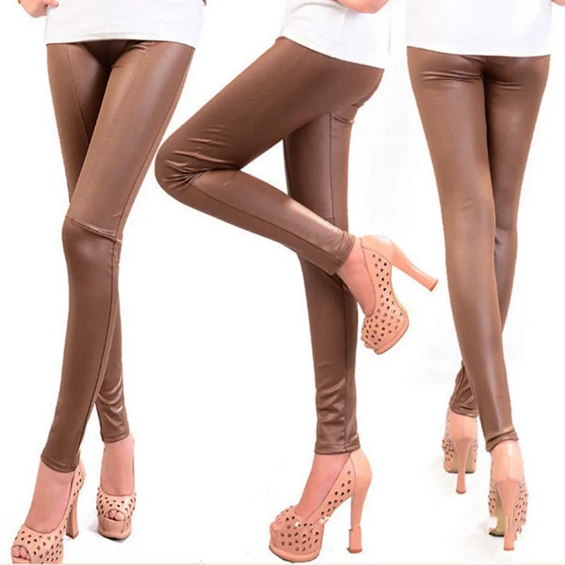 

Autumn Winter Faux Leather Leggings For Women Lady Leggins Pants New Sexy Hips Push Up Women Yoga Pants Sport