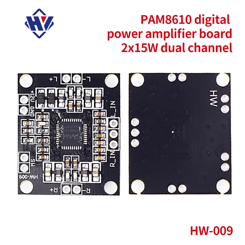 

PAM8610 digital power amplifier board 2x15W dual channel 2.0 stereo class D audio high-power miniature template DC7v 15v