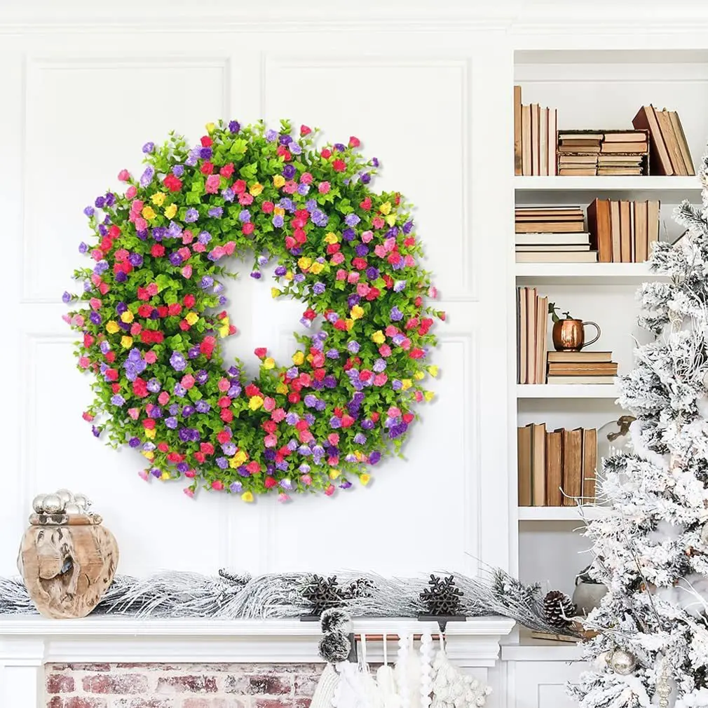 

Spring Wreath Artificial Flowers Fake Plants Flores Artificiales Para Decoracion Fiesta Front Door Decorations Wall Garden