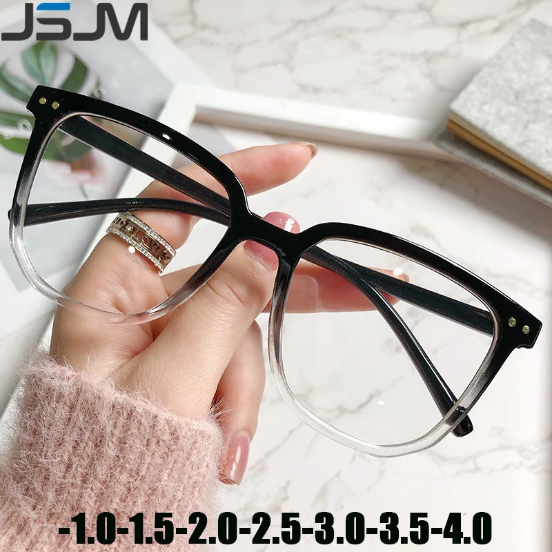 

Очки JSJM с защитой от сисветильник, модные компьютерные очки для близорукости, ульсветильник квадратные очки с большой оправой, унисекс-1,0-4,0