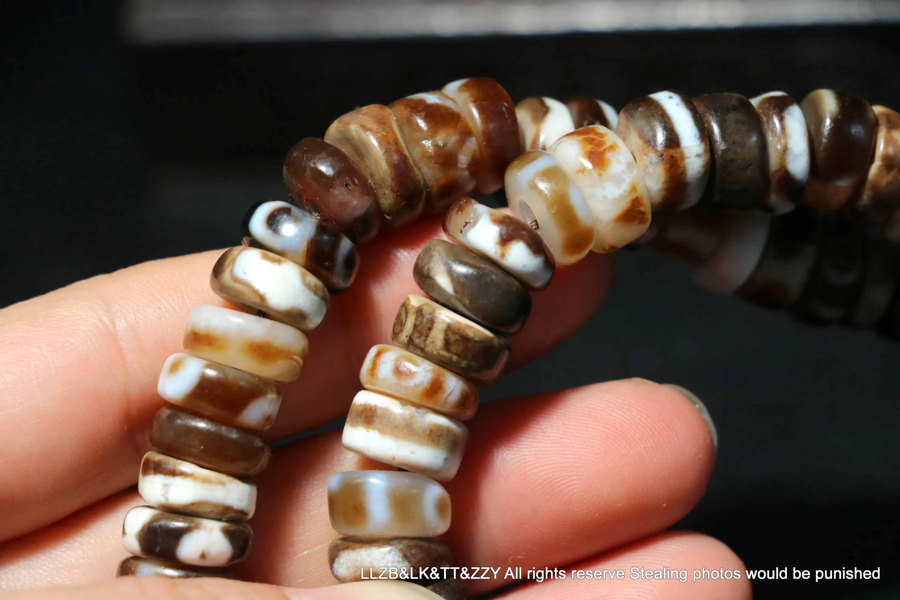 Королевская энергия магия тибетский старый агат натуральная вена ожерелье из