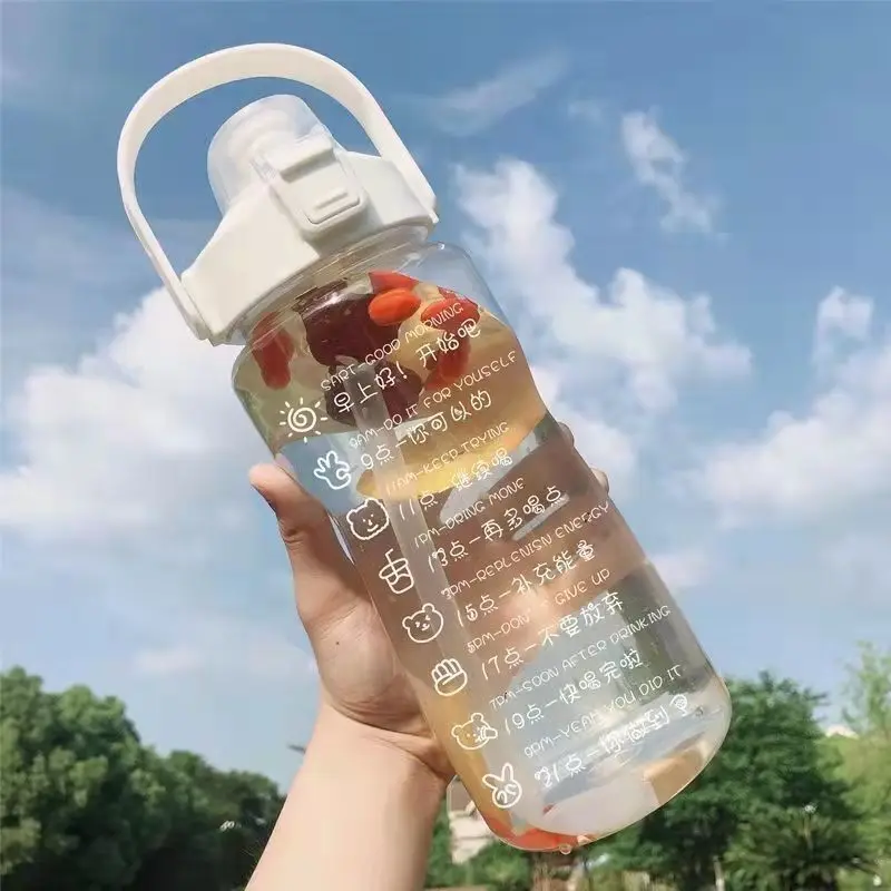 

Drinking Water Bottle with Time Marker & Straw to Ensure You Drink Enough Water Throughout The Day for Fitness and Outdoor Enthu