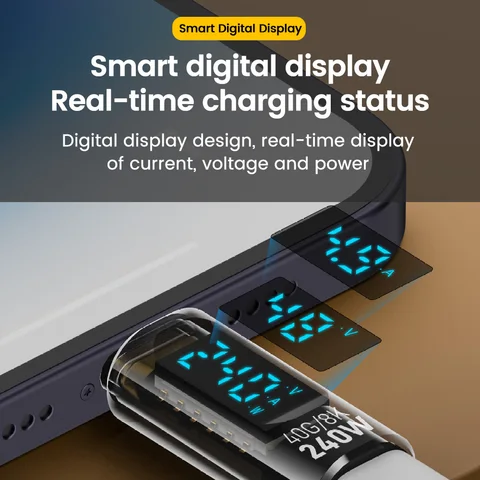 Адаптер elough 240 Вт, 5 А, USB 4, цифровой дисплей Type C на Type C OTG 8K, передача видео для iPhone 15, Samsung, планшетов, ноутбуков
