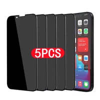 1 5pcs privacy screen protectors for iphone 12 13 pro max mini 7 8 plus anti spy tempered glass for iphone 11 pro max xs xr x se