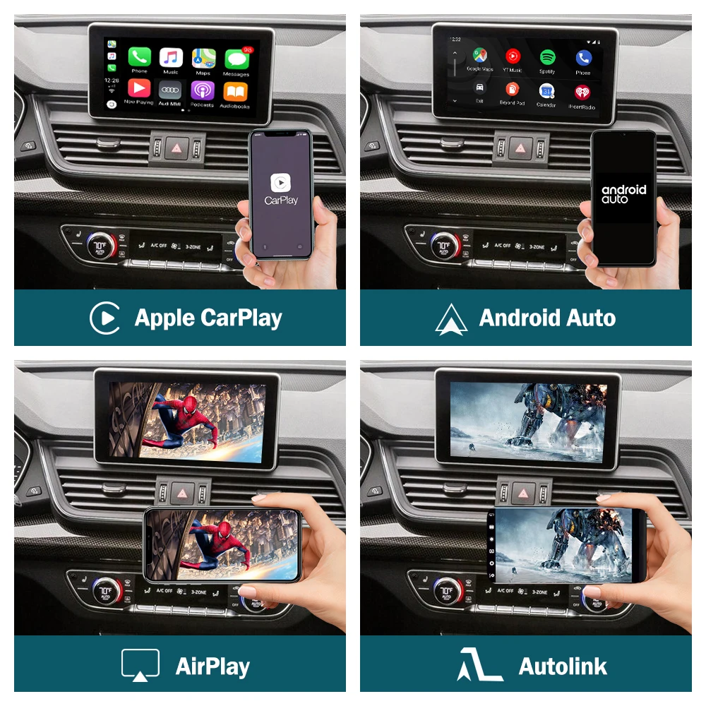 Беспроводной автомобильный интерфейс Apple CarPlay Android для Audi Q5 2018-2019 с функцией Mirror Link
