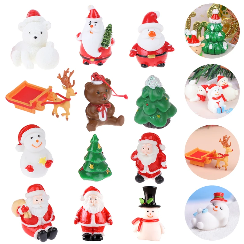 

1/12 кукольный мини-дом сани Рождественская корзина оленя Маленькая рождественская модель медведя DIY Рождественский пейзаж кукольный домик ...