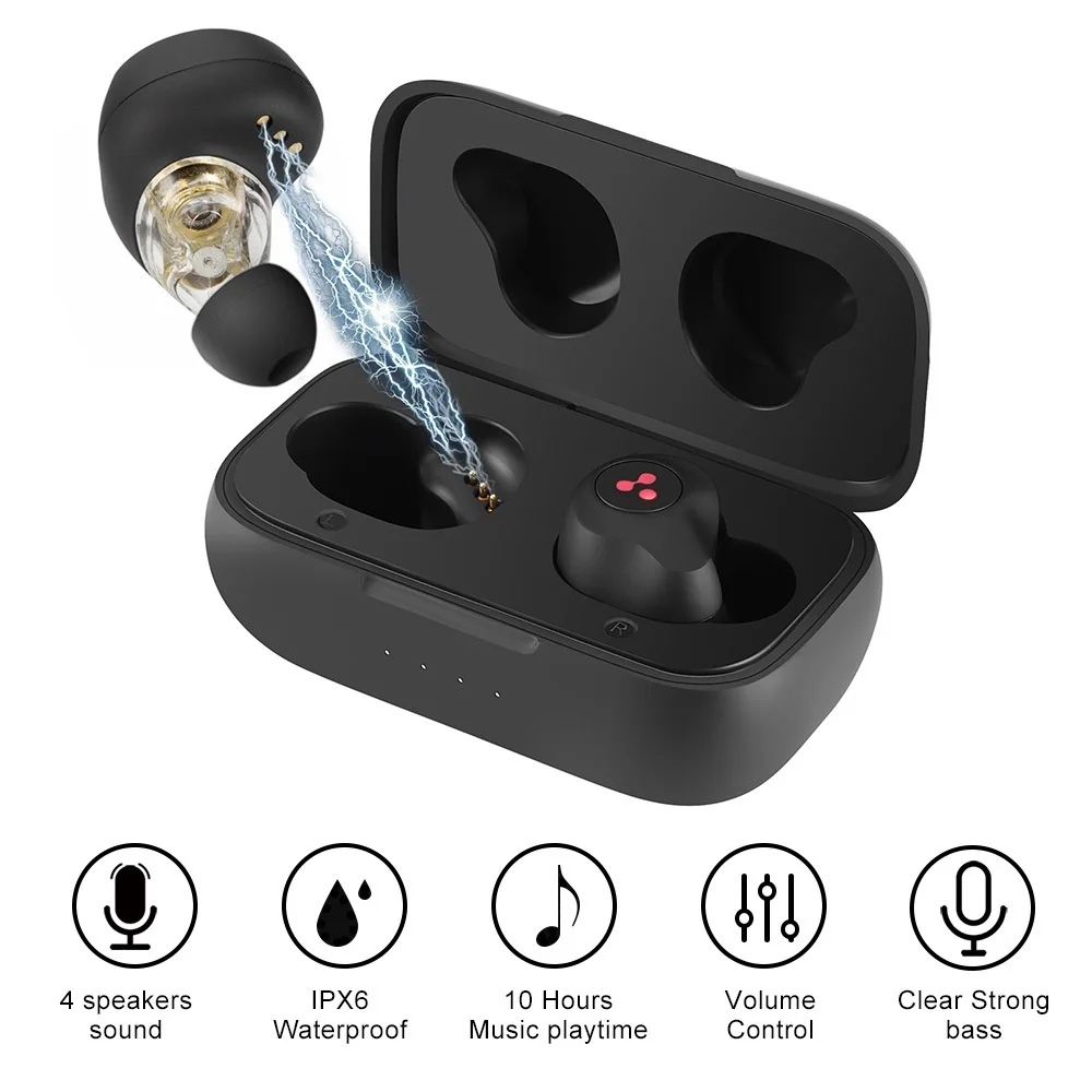 

SYLLABLE S115 Strong bass TWS wireless headset noise reduction for music QCC3020 Chip of SYLLABLE S115 wireless sport Earphones