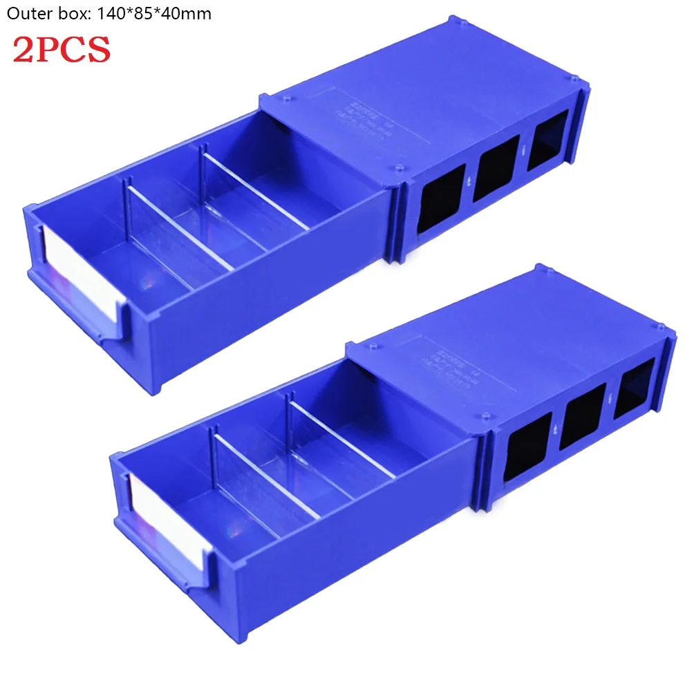 

2pcs Stackable Plastic Hardware Parts Storage Boxes Component Screws Tools Box Combined Cabinet Rack Drawer Case Box