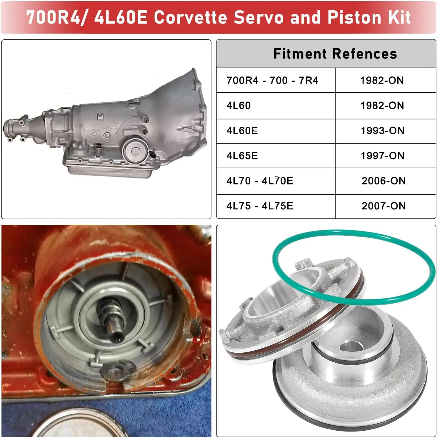 Комплект высокопроизводительных поршневых сервоприводов Corvette A74905BK TH700R4 4L60E 4L65E 2-4