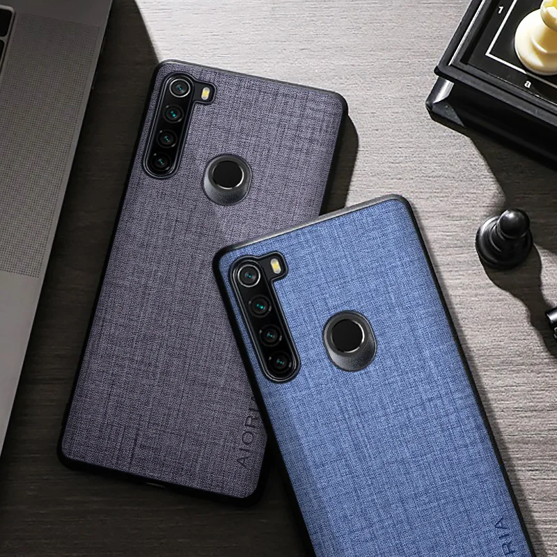 

Textile Texture Case For Xiaomi Redmi Note 8 2021 8 Pro 8T Premium TPU/PU Protective Back Cover for redmi note 8 pro phone case